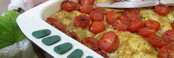 креспелле с печенью, нутом и помидорами черри