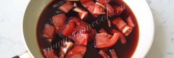 куриная печень с грибами в вине