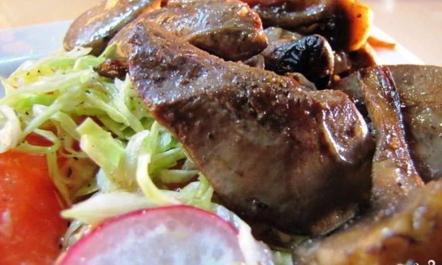 Рецепт куриной печени с шампиньонами