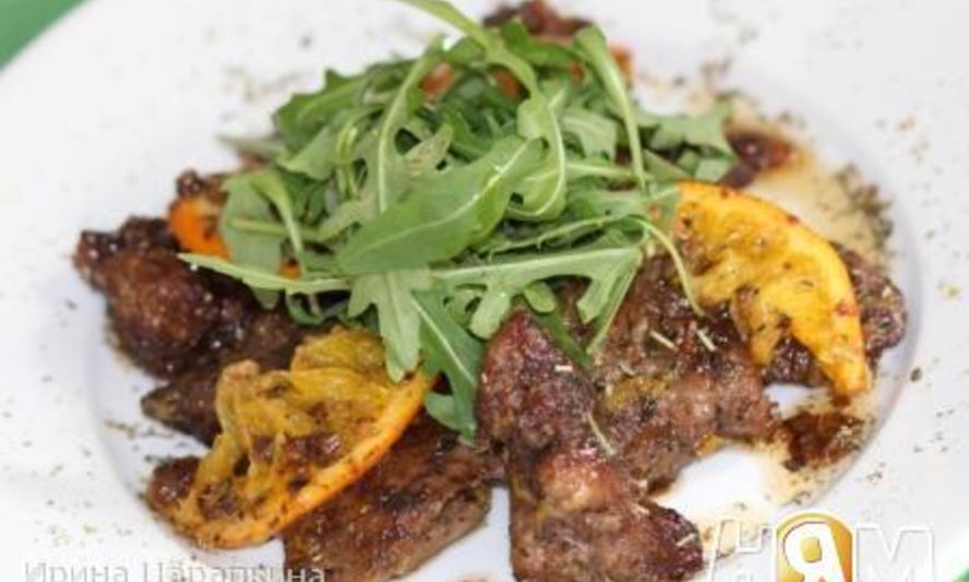 Рецепт куриной печени тушеной по-итальянски с апельсином
