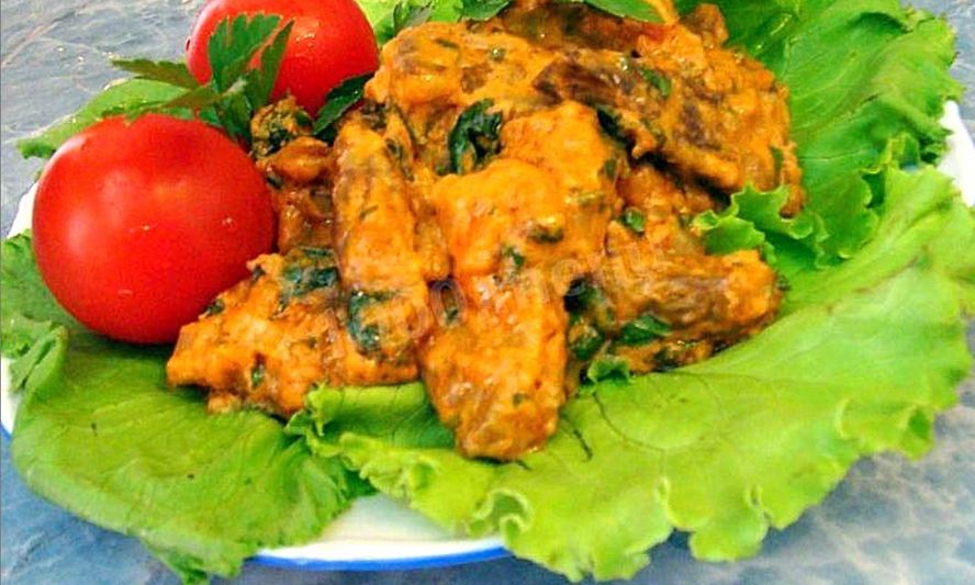 Рецепт печени говяжья по-строгановски классически