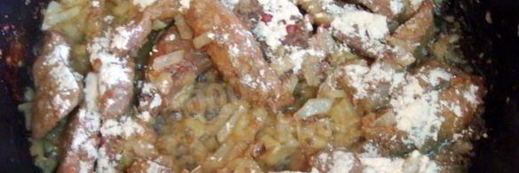 печень говяжья по-строгановски классически