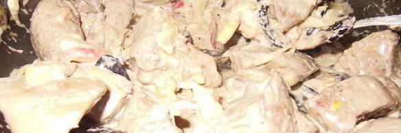 печень индюшки с яблоками и черносливом