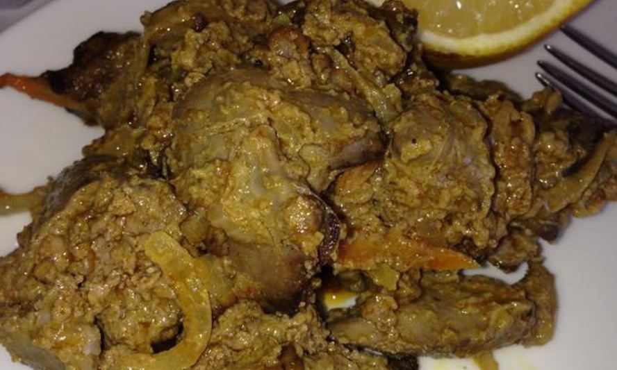 Рецепт печени куриной, тушеной с карри