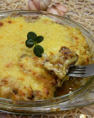 Печень под сыром