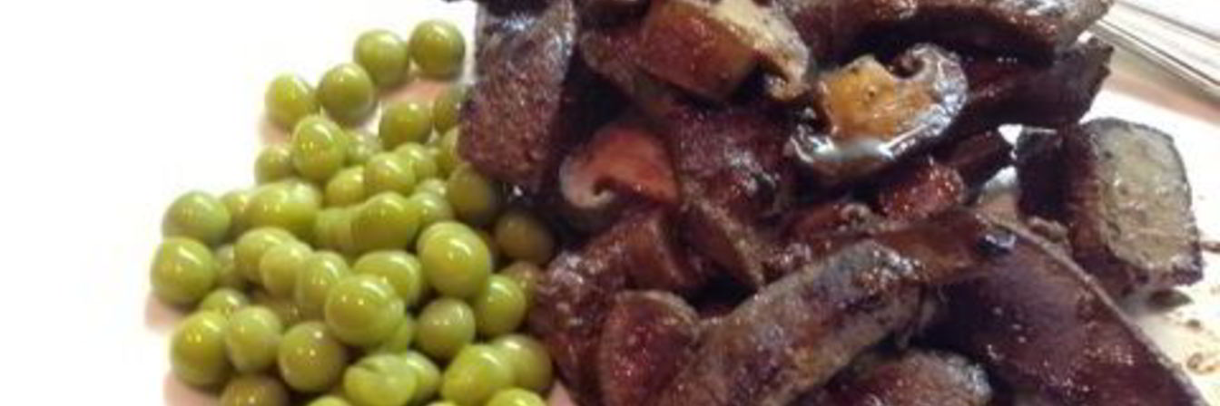 Печень с грибами