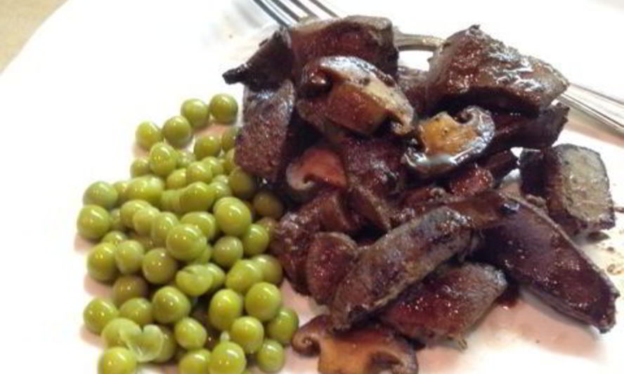 Рецепт печени с грибами