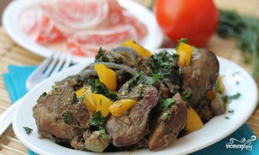 Рецепт печени с овощами