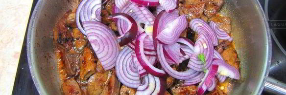 печень с плоской стручковой фасолью