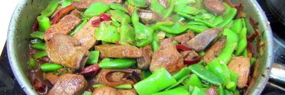 печень с плоской стручковой фасолью