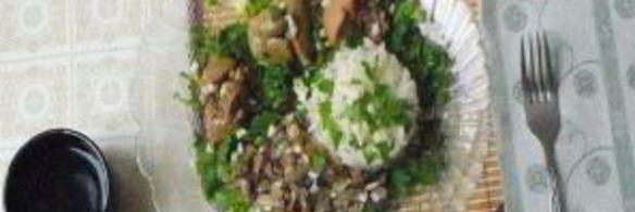 печень с рисом и грибами
