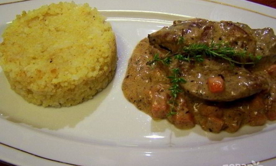 Рецепт печени свиной тушеной