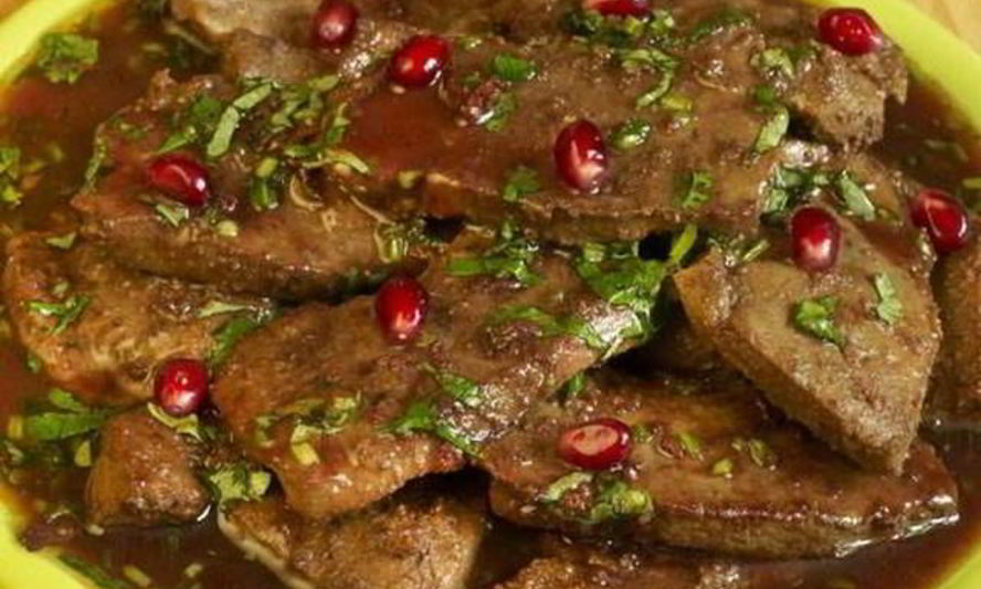 Рецепт печени в гранатовом соусе
