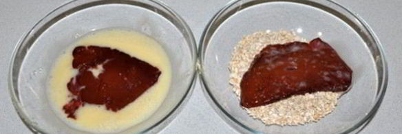 печень, жаренная в овсяной панировке