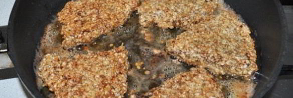 печень, жаренная в овсяной панировке