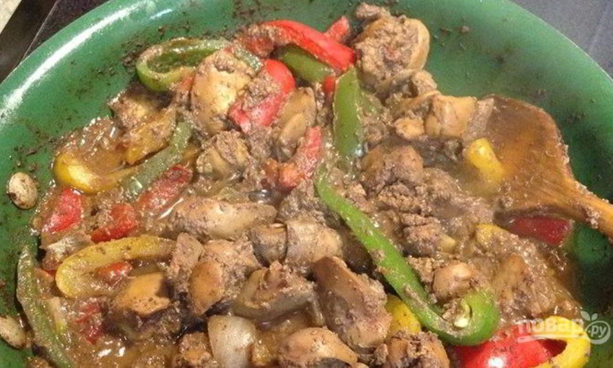 Рецепт тушеной куриной печени