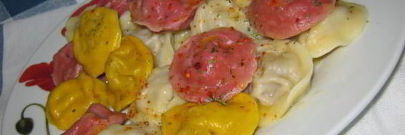 пельмени разноцветные