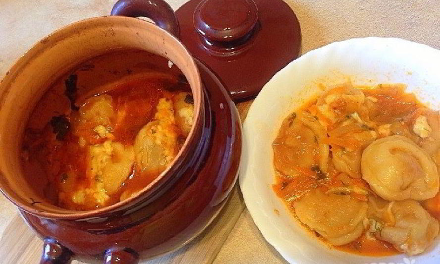 Рецепт пельменей в горшочке в духовке