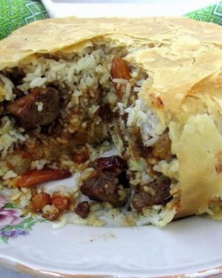 Азербайджанский плов шах в лаваше