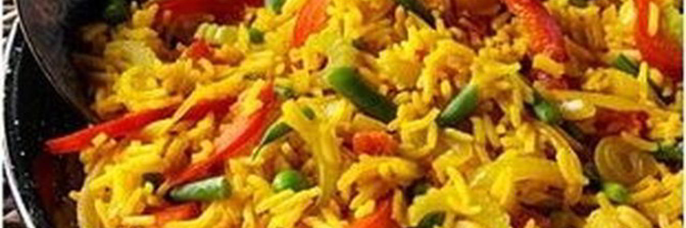 Овощная паэлья с беконом