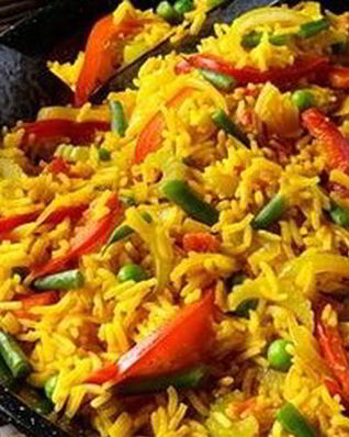 Овощная паэлья с беконом