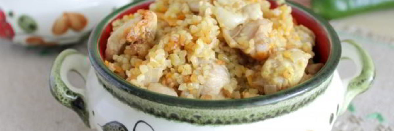 Плов из булгура с курицей