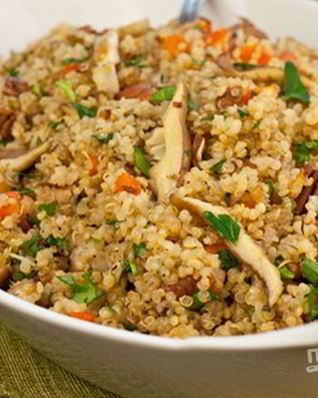 Плов из киноа с грибами