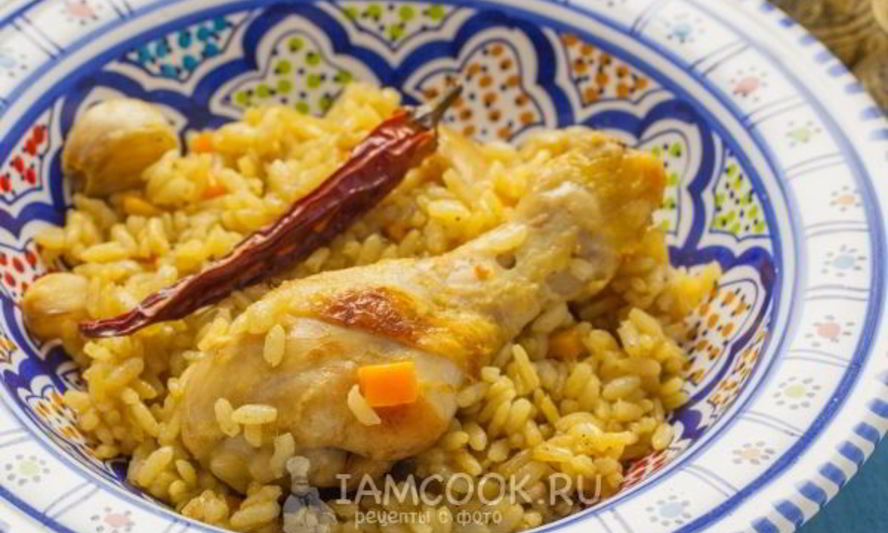 Рецепт плова из курицы на сковороде