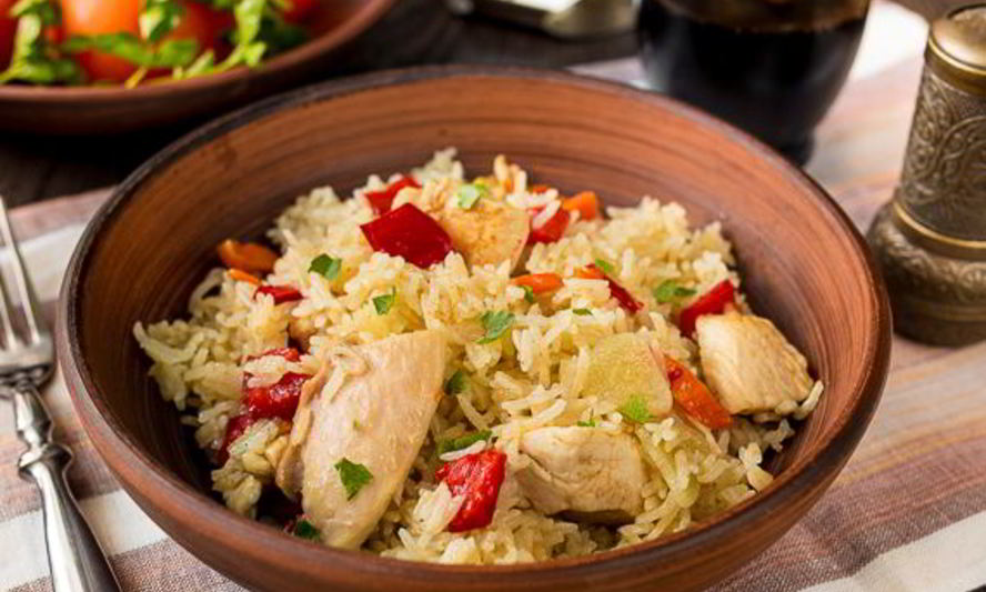 Рецепт плова из курицы со сладким перцем