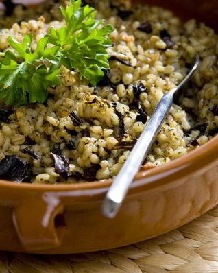 Плов из ячменя с грибами