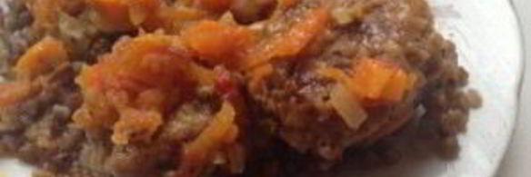 фрикадельки с овощным рагу