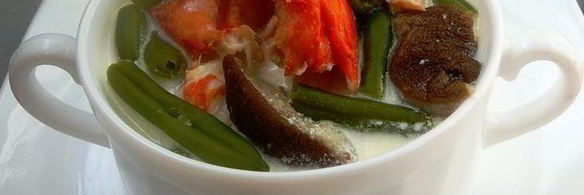 фрикасе из крабов с белыми грибами