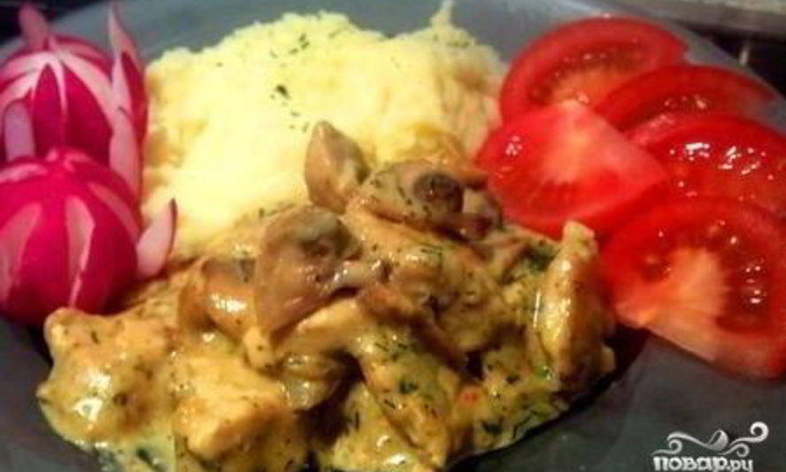 Рецепт фрикасе из курицы с грибами