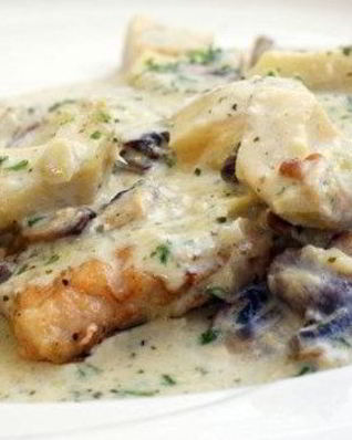 Фрикасе из курицы со сморчками