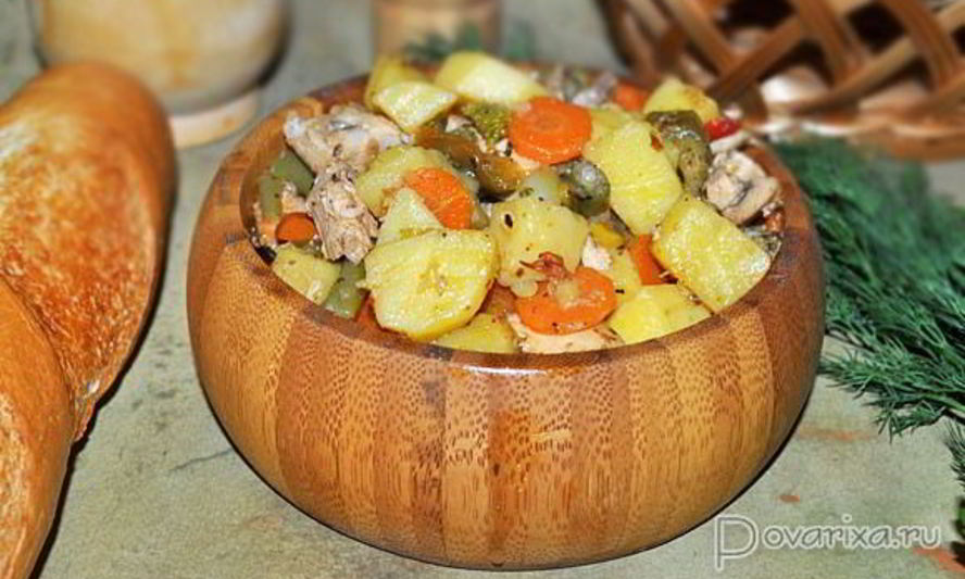 Рецепт куриного рагу с овощами