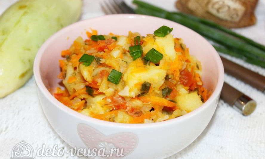 Рецепт овощного рагу из картофеля и кабачков