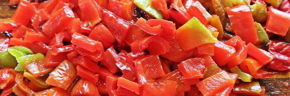 овощное рагу на основе запеченных баклажанов и перцев