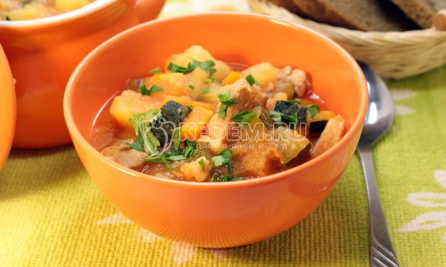 Рецепт овощного рагу с кабачками цукини