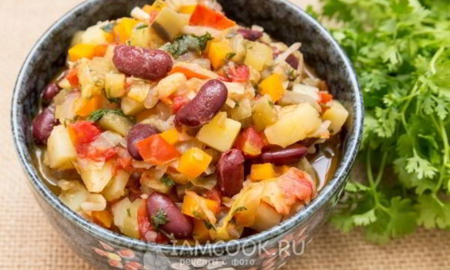 Рецепт овощного рагу с красной фасолью