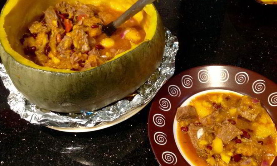 Рецепт пикантного рагу в тыкве