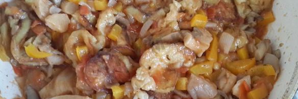 постное овощное рагу из баклажанов с грибами и овощами