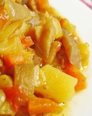 Рагу из кабачков с грибами