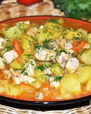 Рагу из курицы с картофелем