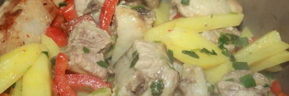 рагу с копченостями и розмарином в мультиварке