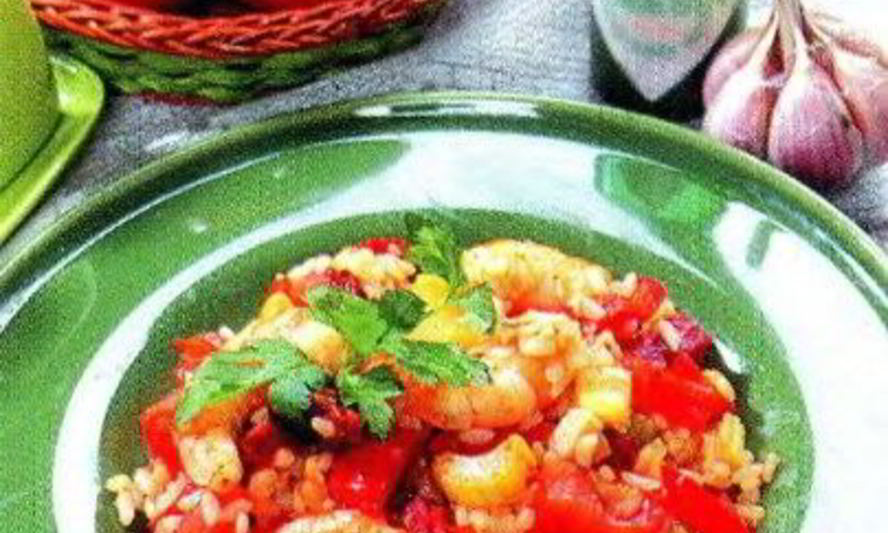 Рецепт рагу с креветками и салями