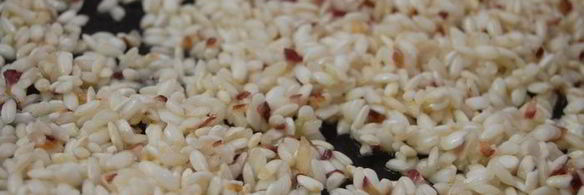 дважды мускатное ризотто с креветками