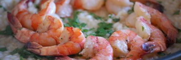 дважды мускатное ризотто с креветками