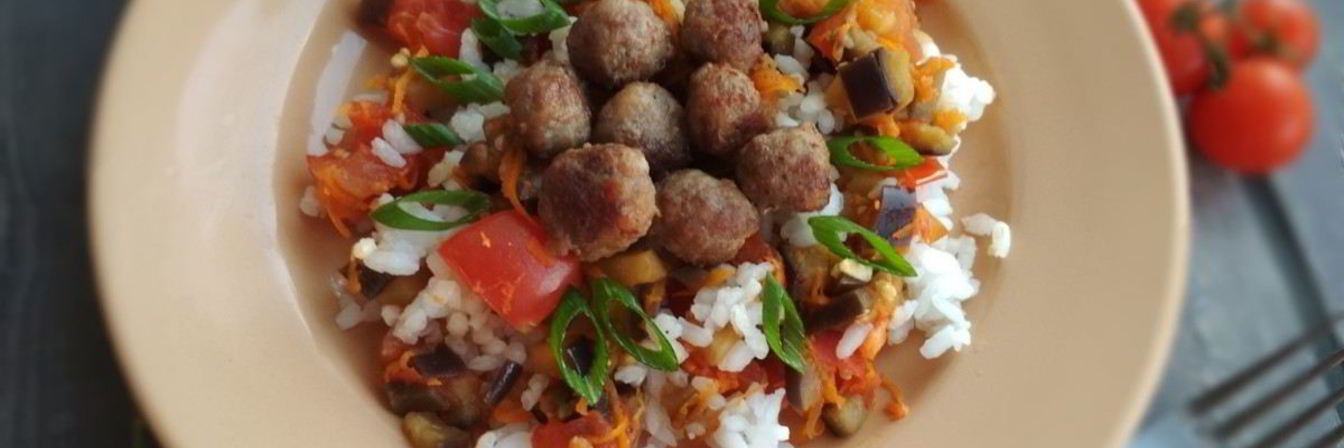 Фрикадельки с ризотто