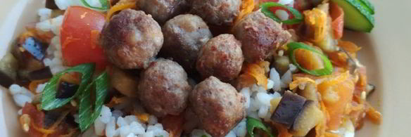 фрикадельки с ризотто