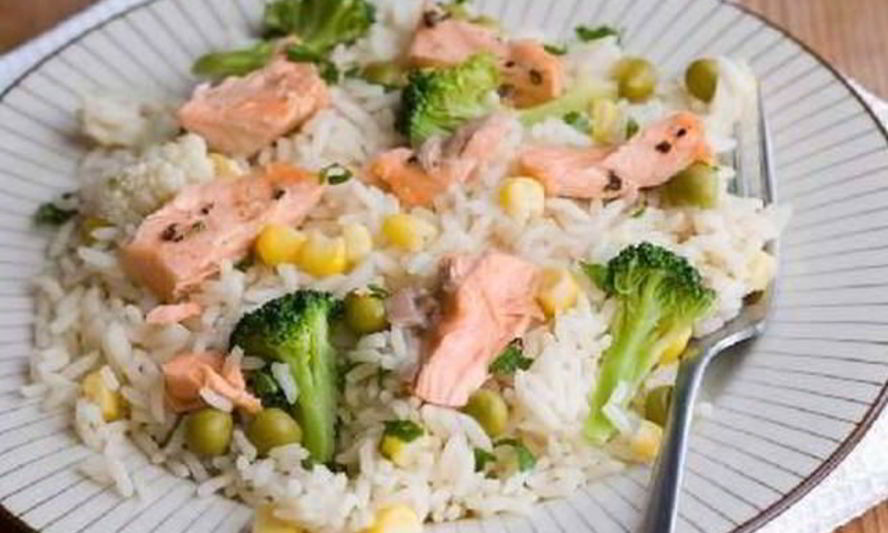 Рецепт ризотто с брокколи и лососем